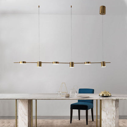 Arisha Minimalistische Pendelleuchte aus mehreren Metallen, Schwarz/Gold