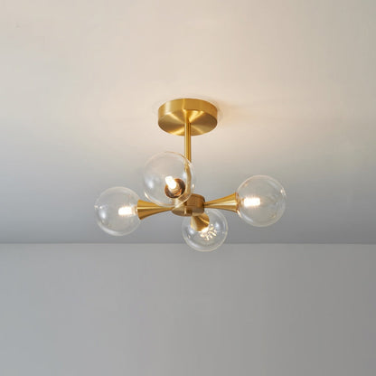 Valentina  Contemporary  Flush Mount Ceiling  Light, Glass Bubble