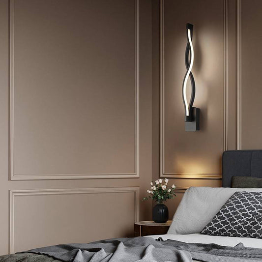 Arisha Wave Moderne einfache Wandleuchte, Schwarz & Weiß