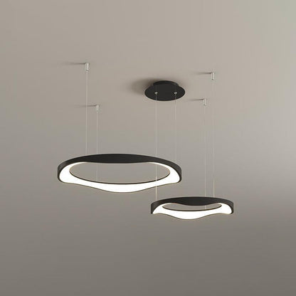 Arisha Pendant Light Rond Modern,  Black/White, Dining Room