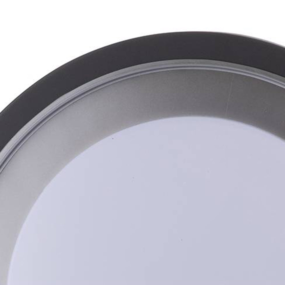 Ray Modern Circular Disc Shape Metal Outdoor Wall Lamp, Black