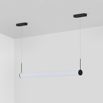 Ray moderne zylindrische weiße Pendelleuchte, Metall/