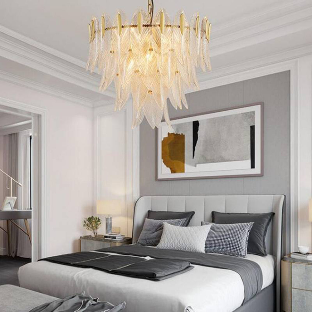Kristy Modern Gold Feather Chandelier, 3 Style