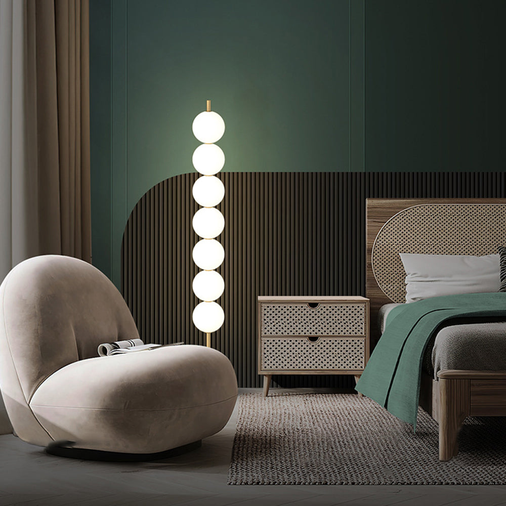 Mira Modern Candy /etal Floor Lamp, Brass
