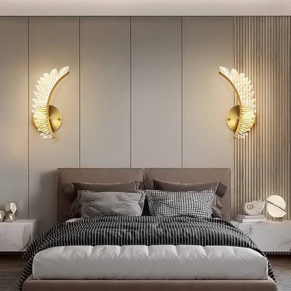 Applique murale moderne en plumes dorées Kristy, 3 styles