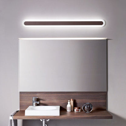 Arisha Modern Linear Vanity Wall Lamp, White/Brown, Bathroom