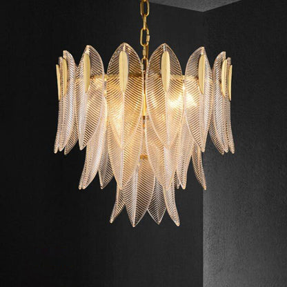 Kristy Modern Gold Feather Chandelier, 3 Style