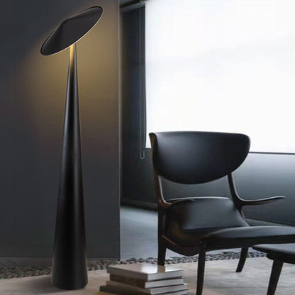 Salgado Moderne untertassenförmige Metall-Stehlampe, Schwarz