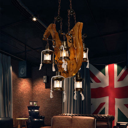 Epoch Retro Saxophone Metal/Wood Pendant Light, Walnut