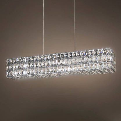 Lustre rectangulaire de luxe en cristal Kristy, 2 couleurs