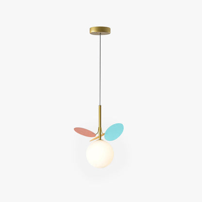 Arisha Art Deco Globe Pendant Light, Multi-Color/White, Metal/Glass