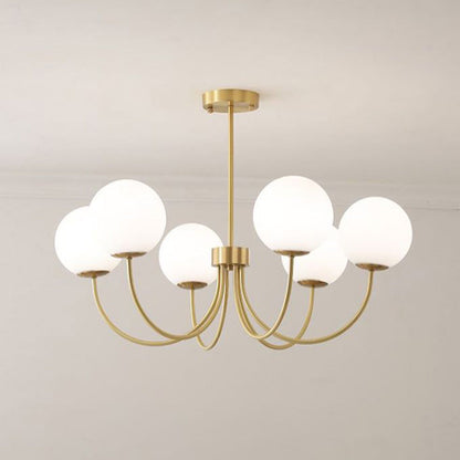 Valentina Modern Ball Bubble Metal/Glass Chandelier, Gold