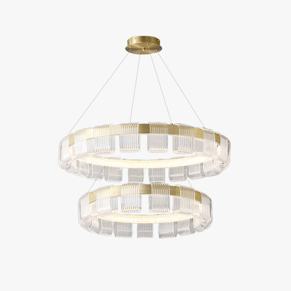 Arisha moderne Ring-Pendelleuchte, Weiß/Gold