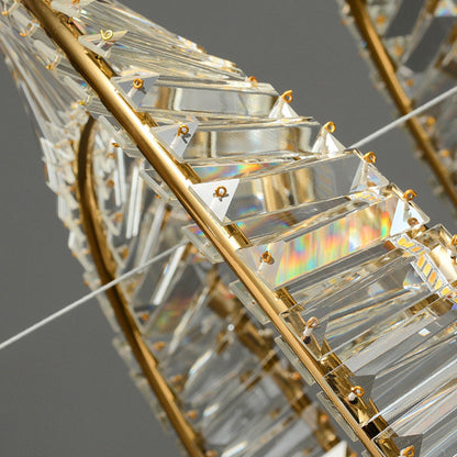 Kristy Lustre rond moderne de luxe en verre doré