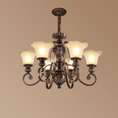 Arisha Retro Flower Pendant Light Metal Glass Living Room Bedroom