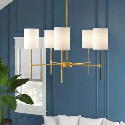 Silva moderne LED kroonluchter zwart/goud metaal/stof slaapkamer/woonkamer