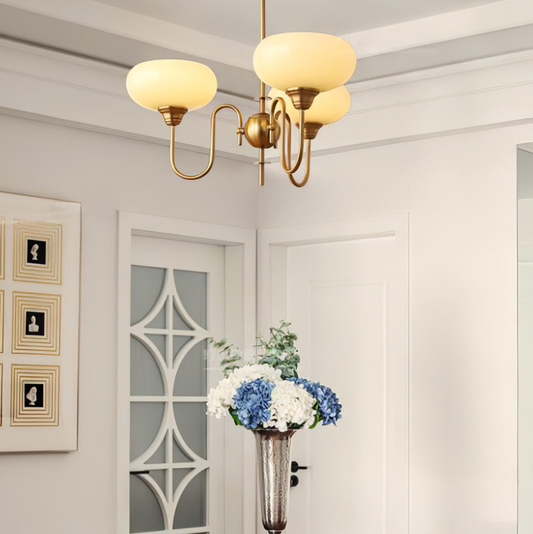 Arisha Vintage LED-Kronleuchter aus Metall und Glas für Wohnzimmer