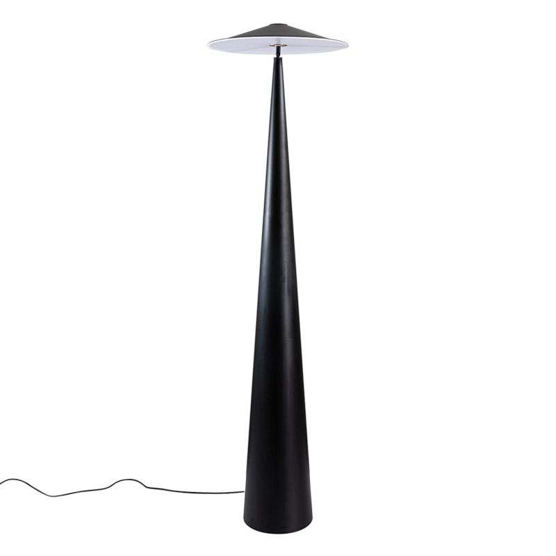 Salgado Moderne untertassenförmige Metall-Stehlampe, Schwarz