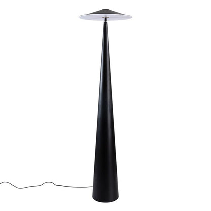 Salgado Moderne untertassenförmige Metall-Stehlampe, Schwarz