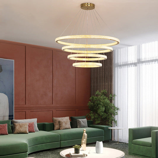 Kristy eigentijdse gouden luxe ringhanglamp