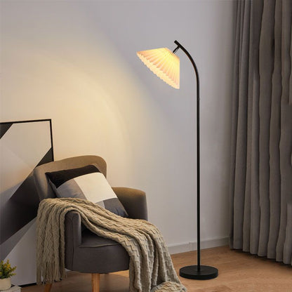 Moderne Arc-Stehlampe aus plissiertem Metallgewebe von Ozawa, 3 Farben