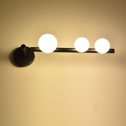 Valentina Applique murale moderne Globe en métal/verre, noir/doré