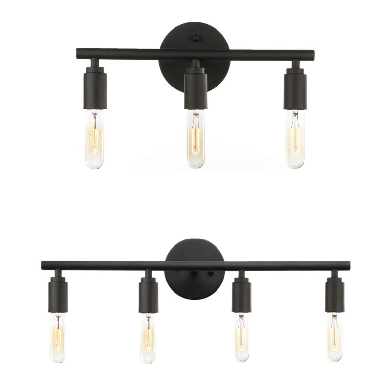 Silva Moderne Glas-Waschtisch-Wandleuchte, Schwarz, Badezimmer, 3/4 Licht