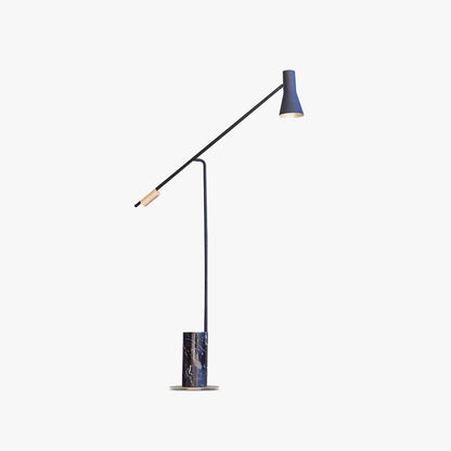 Carins Modern Nordic Minimalistic Floor Lamp, Marble & Metal, Black