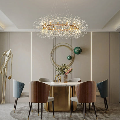 Arisha Modern Dandelion LED Pendant Light GoldCrystal Bedroom/Living Room