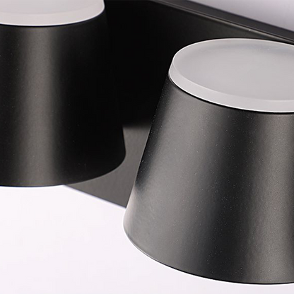 Arisha Moderne zylindrische Wandleuchte aus Metall mit Spiegelfront, Schwarz