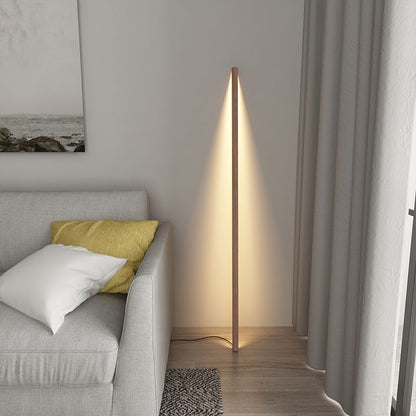 Lampadaire en bois nature linéaire minimaliste Ozawa