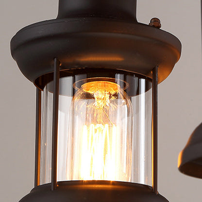 Epoch Retro Rudder Metal & Wood Pendant Light, 6 Heads