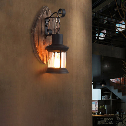 Epoch Wall Lamp Leaf Shape Vintage, Wood/Metal, Bedroom