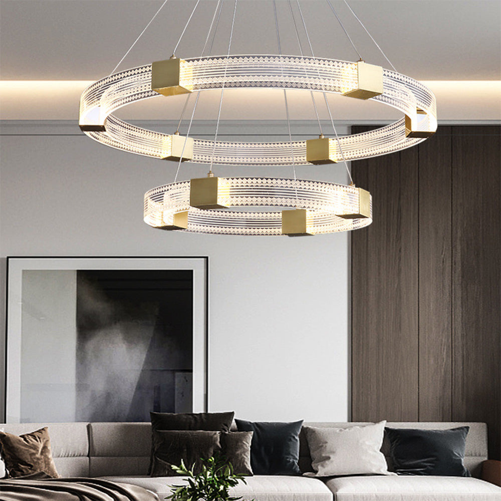 Arisha – suspension moderne ronde/ovale/métal, dorée