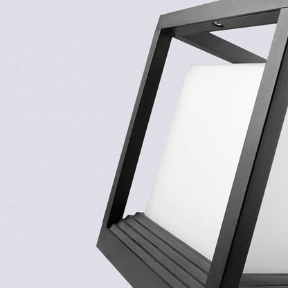 Ray Modern Rectangular Metal Outdoor Lamps, Black