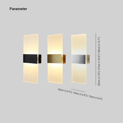 Arisha Rectangular Wall Lamp, 3 Colour