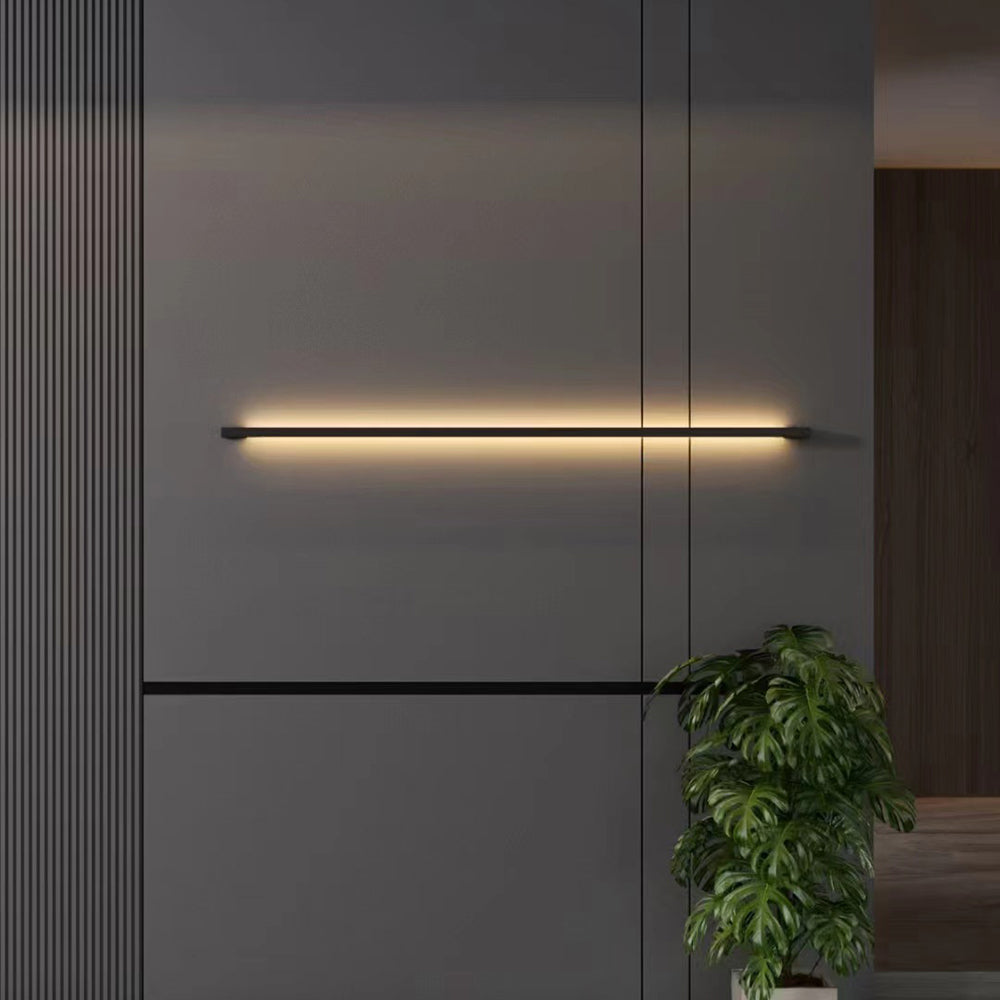 Liora Modern Slim Linear Black LED Wall Lamp