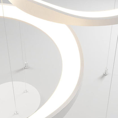Arisha Pendant Light Rond Modern,  Black/White, Dining Room