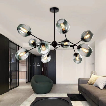 Valentina Modern Bubble Metal Pendant Light, Black/Gold