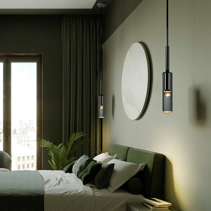 Zeyro Modern Black Glass Streamlined Pendant light/Wall Lamp