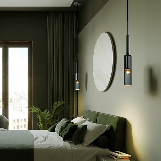 Zeyro Modern Black Glass Streamlined Pendant light/Wall Lamp