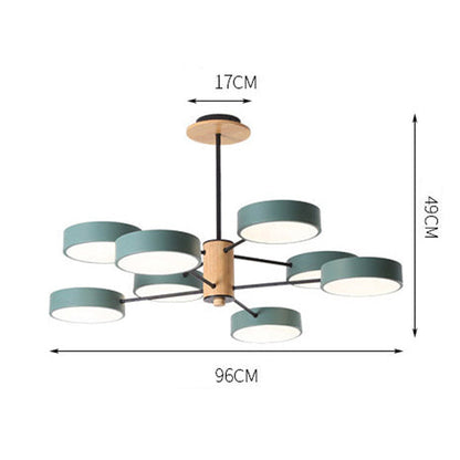 Arisha Art Deco Pendant Light, White/Green/Grey,Metal/Wood