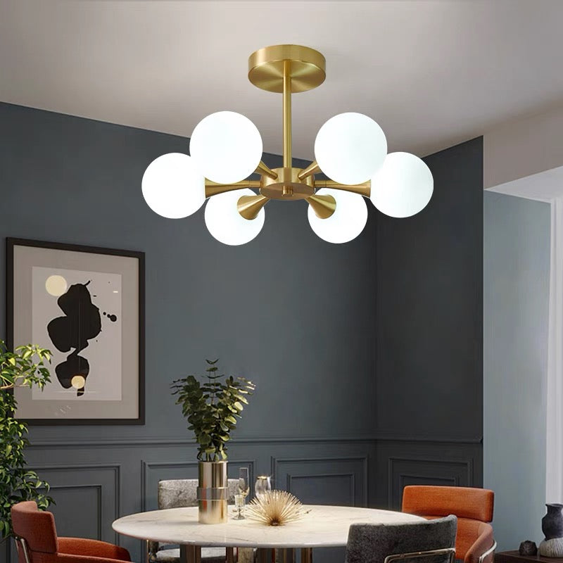 Valentina  Contemporary  Flush Mount Ceiling  Light, Glass Bubble