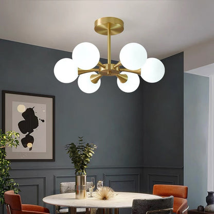Valentina  Contemporary  Flush Mount Ceiling  Light, Glass Bubble