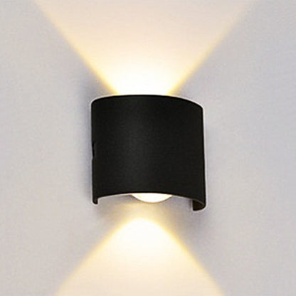 Tronix Modern Rectangular Metal Outdoor Wall Lamp, Black/White, Water-wave