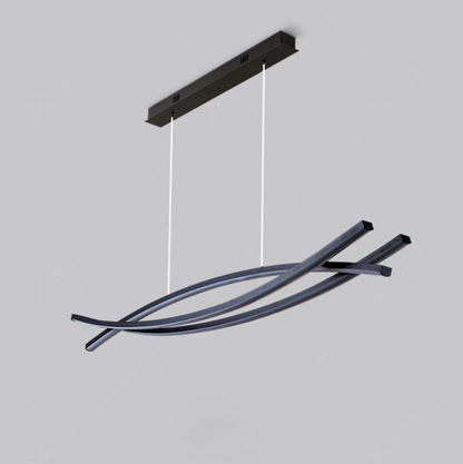 Arisha Modern Linear Metal Pendant Light, Black