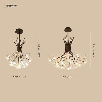 Arisha moderner Art-Deco-Kristall-Sputnik-Kronleuchter, Schwarz/Gold