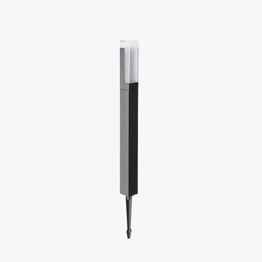 Ray Modern Metal Solar Outdoor Path Light, Black