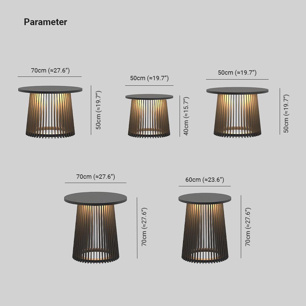 Ray Table Metal Lampe de sol rechargeable/solaire en métal et extérieur