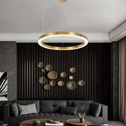 Arisha Modern Ring Metal Pendant Light, Gold